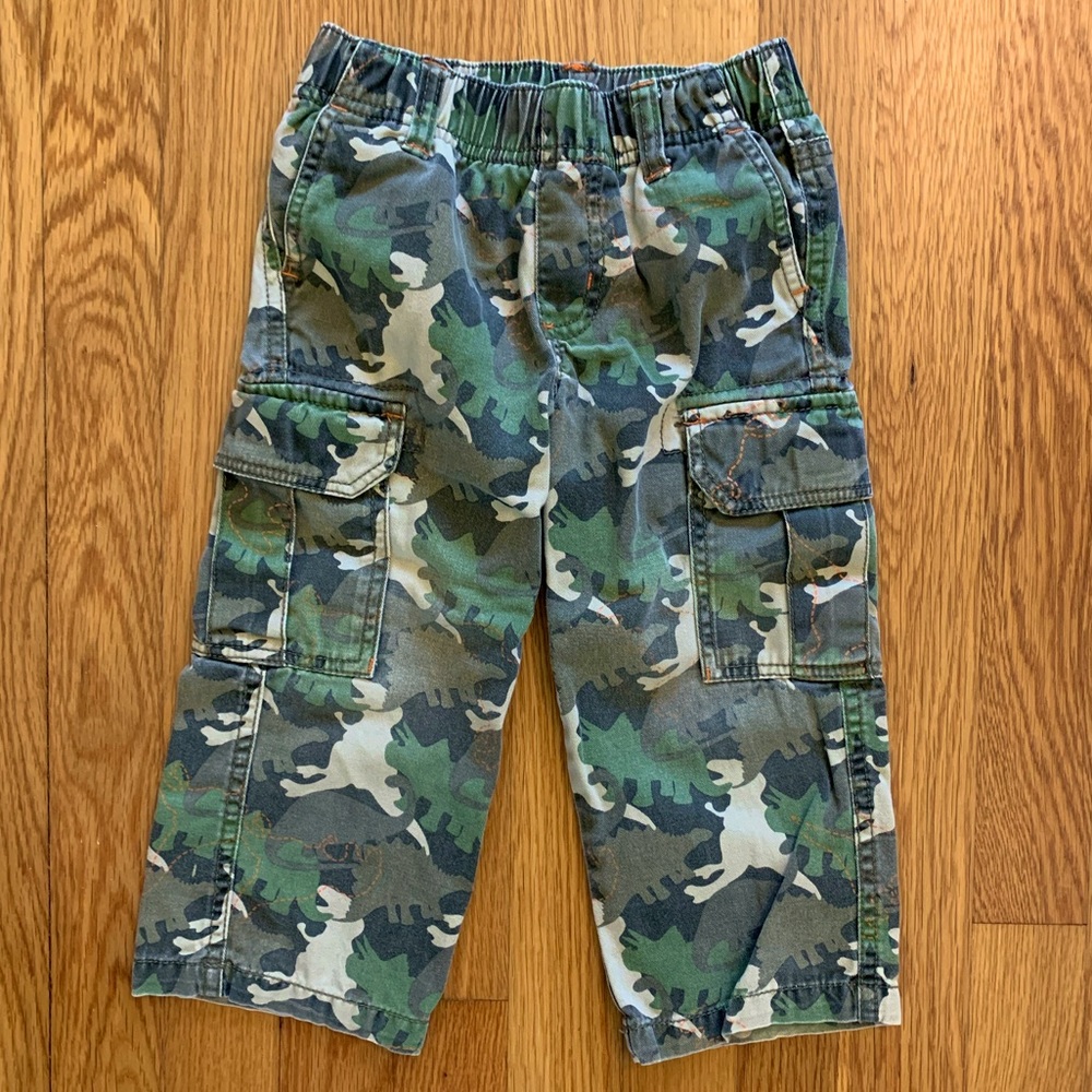 2T J. Khaki Dinosaur Camo Cargo Pants